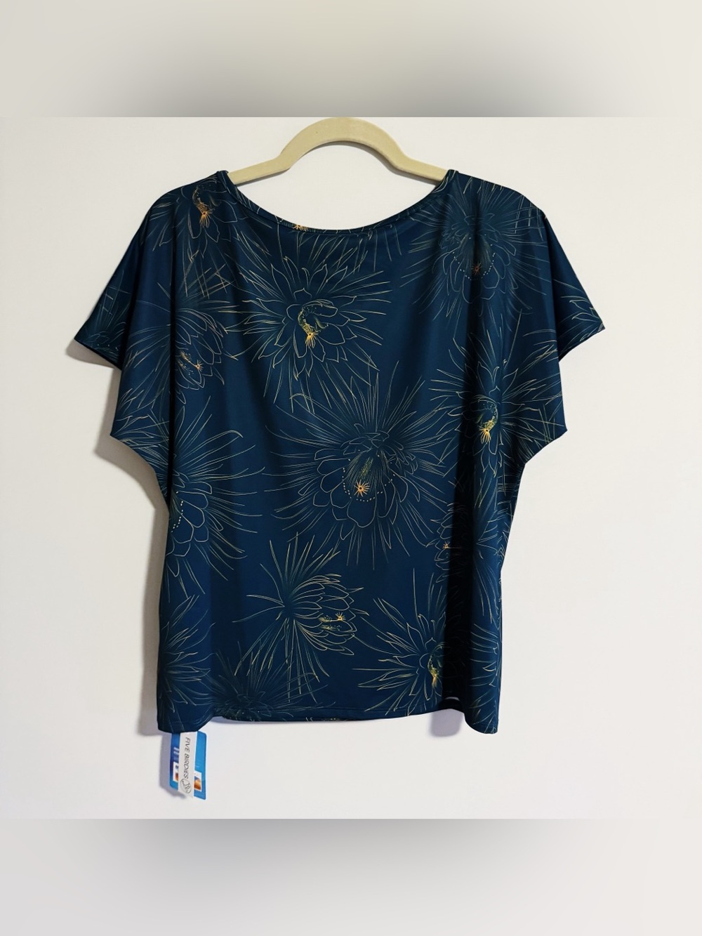 Five Birdies - Blue and Yellow Floral Top